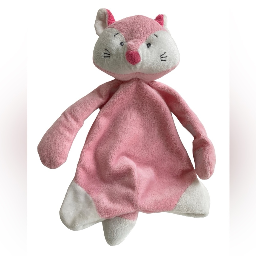 Baby‎ Ganz Finley Fox Pacifier Cozy Lovey Security Blanket Pink White 10" Plush